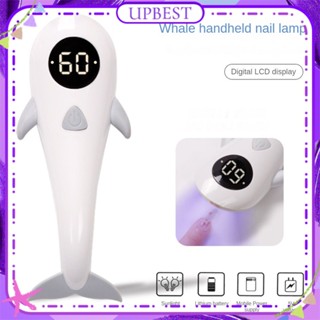 ♕ Nail Art Whale Handheld Lamp 5w Usb Charging Storage Type Timing Setting LCD Screen Phototherapy Baking Lamp Manicure Tool For Nail Shop UPBEST