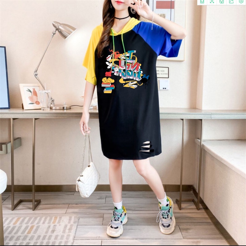 (พร้อมส่ง) sellyshop1  เสื้อยืด สไตล์เกาหลี" มิกกี้" เสื้อยือ ผู้หญิง พรัอมส่งรุ่นหลวมกางมี5สี ดำ/ขาว/ม่วง/เขียว/แดง