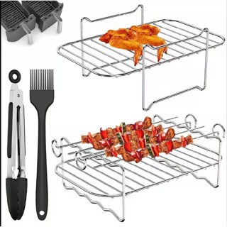 Air Fryer Rack for Double Basket Air Fryers Stainless Steel Multi-Layer Rack