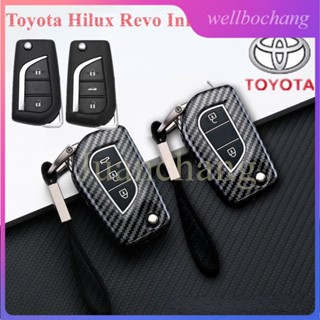 เคสรีโมทรถยนต์ ABS คาร์บอนไฟเบอร์ สําหรับ Toyota Hilux Revo Innova Rav4 Fortuner