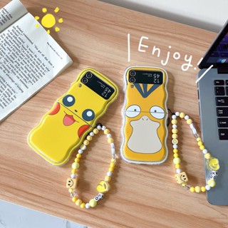 เคสโทรศัพท์มือถือ TPU แบบใส ลายปิกาจู เป็ด สําหรับ Samsung Galaxy Z Flip 5 4 3 5G