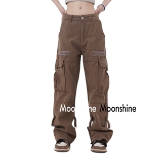 Moon  กางเกงขายาว คาร์โก้ กางเกง เชือกอเมริกันคลาสิค Cargo pants 2023 NEW 073114 สไตล์เกาหลี ทันสมัย fashion รุ่นใหม่ A20M08I 36Z230909