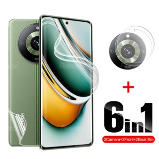 6in1 ฟิล์มไฮโดรเจล กันรอยหน้าจอ ด้านหลัง แบบเต็มจอ สําหรับ Realme 11 Pro HD Realme 11 Pro Plus