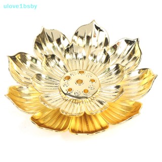 Ulove1bsby ฐานวางธูป รูปดอกบัว สีทอง