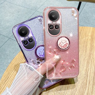 เคสโทรศัพท์มือถือ TPU นิ่ม กันกระแทก ลายดอกกุหลาบ ประดับพลอยเทียม สําหรับ OPPO Reno10 Pro Reno10 Pro+