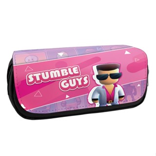 กระเป๋าดินสอ ผ้าแคนวาส ขนาดใหญ่ จุของได้เยอะ ลายการ์ตูน Stumble Guys 3 มิติ เหมาะกับของขวัญ สําหรับนักเรียนผู้ชาย และผู้หญิง