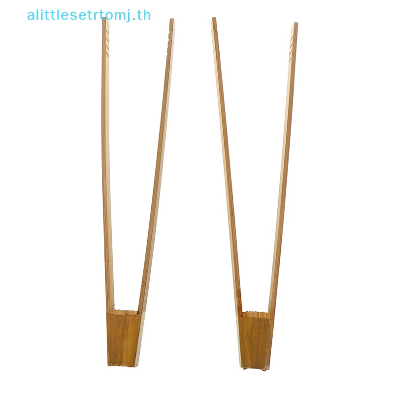 Alittlese ที่คีบไม้ไผ่ สําหรับคีบอาหาร บาร์บีคิว สเต็ก เค้ก 2 ชิ้น