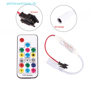 Alittlese รีโมตคอนโทรล LED 3Pin Mini RF DC5-24V 17Keys สําหรับ WS2812B WS2811