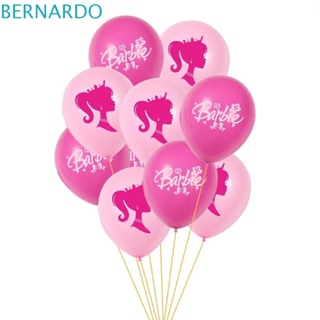 Bernardo ลูกโป่งยาง รูปตุ๊กตาบาร์บี้ เจ้าหญิง สีชมพู 12 นิ้ว สําหรับเด็กผู้หญิง 10 ชิ้น