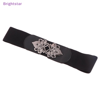 Brightstar วินเทจ กว้าง เอวยางยืด เข็มขัด ยืด ผู้หญิง คาดเอว ตกแต่งใหม่