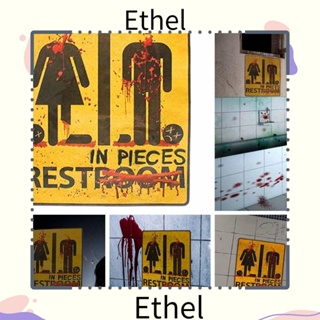 Ethel1 สติกเกอร์ป้ายห้องน้ํา มีกาวในตัว ลายฮาโลวีน สร้างสรรค์ หลากสี สําหรับตกแต่งห้องน้ํา เทศกาล ปาร์ตี้