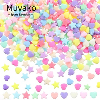 Muvako ลูกปัดพลาสติก รูปดาวห้าแฉก สีแคนดี้ สําหรับทําเครื่องประดับ สร้อยคอ DIY