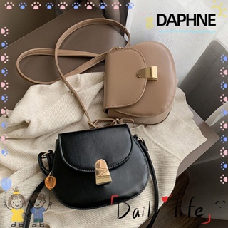 Daphne กระเป๋าสะพายไหล่ สะพายข้าง หนัง PU สีพื้น แฟชั่นสําหรับผู้หญิง