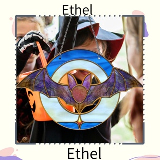 Ethel1 จี้อะคริลิค รูปฟักทองค้างคาว ค้างคาว ฟักทอง สไตล์โกธิค พร้อมตะขอแขวน สําหรับแขวนตกแต่งประตู ปาร์ตี้ฮาโลวีน บ้านผีสิง