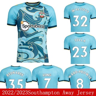 เสื้อกีฬาแขนสั้น ลายทีมชาติฟุตบอล Southampton Away 2022-2023 ชุดเหย้า สําหรับผู้ชาย และผู้หญิง