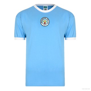 เสื้อกีฬาแขนสั้น ลายทีมชาติฟุตบอล Manchester City 1972 ชุดเหย้า พลัสไซซ์ สไตล์เรโทร สําหรับผู้ชาย และผู้หญิง