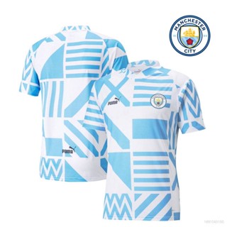 เสื้อกีฬาแขนสั้น ลายทีมฟุตบอล Manchester City MC พลัสไซซ์ 2022-2023