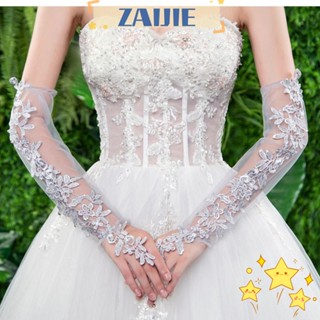 Zaijie24 ถุงมือซาติน สําหรับงานปาร์ตี้ เต้นรํา คอสเพลย์