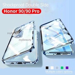 360° เคสโทรศัพท์มือถือแบบใส กันกระแทก สองด้าน สําหรับ Honor 90 Pro 5G 2023 Hononr90 90Pro Honor90Pro