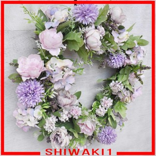 [Shiwaki1] พวงหรีดดอกไม้ประดิษฐ์ 17.72 นิ้ว สําหรับตกแต่งผนัง ประตูหน้าบ้าน งานแต่งงาน ปาร์ตี้ กลางแจ้ง สํานักงาน