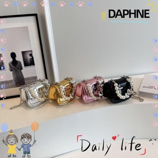 Daphne กระเป๋าถือ กระเป๋าสะพายไหล่ สะพายข้าง หนัง Pu ทรงโท้ท จุของได้เยอะ แต่งสายโซ่คล้อง รูปหัวใจ สีพื้น สําหรับเด็กผู้หญิง