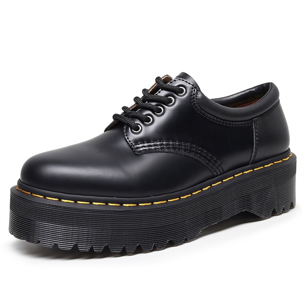 ดร. Martens 8053 รองเท้าบูทมาร์ติน หนัง ข้อสั้น พื้นหนา 5 หลุม หัวกลม สไตล์อังกฤษ U2BW