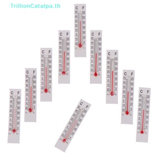 Trillioncatalpa เครื่องวัดอุณหภูมิกระดาษแข็ง ขนาดเล็ก 5 ซม. X1.1 ซม. -20-50 องศาเซลเซียส 10 ชิ้น