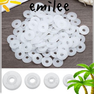 Emilee ปะเก็นแหวนรองจมูกตุ๊กตา ทรงกลม ขนาด 12 มม. 13 มม. สีขาว DIY 100 ชิ้น ต่อถุง