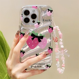 [พร้อมส่ง] เคสโทรศัพท์มือถือแบบกระจก พร้อมสายโซ่คล้อง สําหรับ iPhone 15 14 13 12 11 PROMAX XS XR XSMAX SE2020 6 7 8PLUS MINI