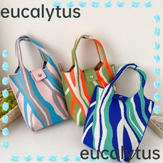 Eucalytus1 กระเป๋าถือ กระเป๋าช้อปปิ้ง ผ้าถัก สําหรับผู้หญิง