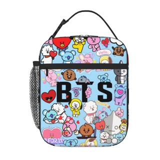 Bt21 กระเป๋าใส่กล่องอาหารกลางวัน มีฉนวนกันความร้อน แบบพกพา สําหรับผู้ชาย และผู้หญิง