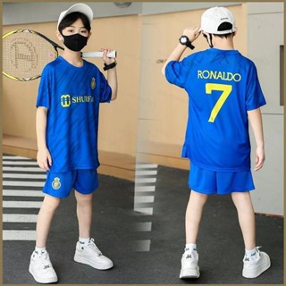 Qy 22/23 ชุดเสื้อยืดแขนสั้น ลายทีมชาติฟุตบอล Al Nassr Jersey Home Away Cristiano Ronaldo สําหรับเด็ก