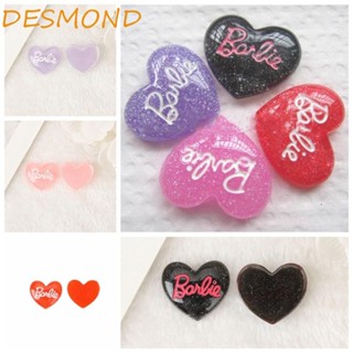 Desmond กิ๊บติดผมเรซิ่น รูปหัวใจ แต่งกลิตเตอร์ แฮนด์เมด DIY สําหรับตุ๊กตาบาร์บี้ ของขวัญวันเกิด 10 ชิ้น