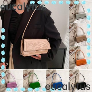 Eucalytus1 กระเป๋าคลัทช์ กระเป๋าสะพายไหล่ สะพายข้าง ทนทาน สีเงิน Y2k