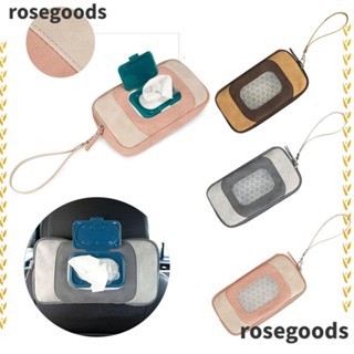 Rosegoods1 กระเป๋าทิชชู่เปียก รีฟิล พร้อมสายคล้อง น่ารัก อุปกรณ์เสริม สําหรับรถเข็นเด็ก