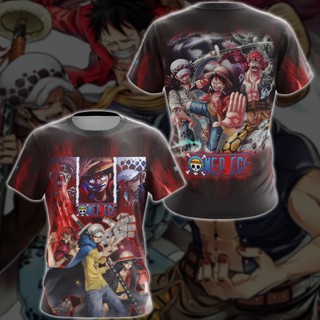 เสื้อยืด พิมพ์ลายการ์ตูน One Piece Luffy the Kid Manga 3 มิติ สําหรับเด็ก