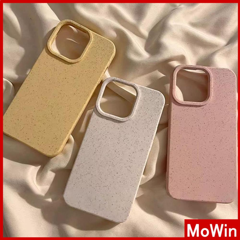 Mowin - เข้ากันได้สำหรับ 15 เคสไอโฟน11 เคส iphone 11 เป็นมิตรกับสิ่งแวดล้อมฟางข้าวสาลี TPU นุ่มป้องกันการกระแทก Simple สีเหลืองสีขาวสีชมพูเข้ากันได้กับ iPhone 13 Pro max 12 Pro Max 11 xr xs 7 8Plus