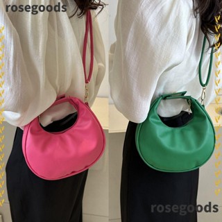 Rosegoods1 กระเป๋าสะพายไหล่ สะพายข้าง หนัง PU สีพื้น สไตล์มินิมอล แฟชั่นฤดูร้อน สําหรับผู้หญิง