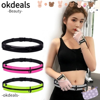 Okdeals กระเป๋าคาดเอว ผ้าโพลีเอสเตอร์ กันน้ํา คุณภาพสูง เหมาะกับการวิ่ง เข้ายิม สําหรับผู้ชาย และผู้หญิง