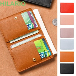 Hilario กระเป๋าใส่เหรียญ หนัง PU แบบบาง สีพื้น สไตล์เรโทร