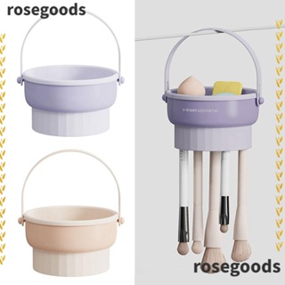 Rosegoods1 ตะกร้าเก็บแปรงแต่งหน้า แบบพกพา แขวนได้