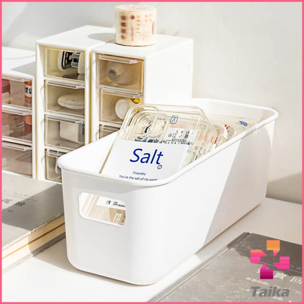Taika กล่องเก็บของมินิมอล กล่องเก็บผลิตภัณฑ์ดูแลผิว จัดระเบียบบนโต๊ะ Desktop storage box