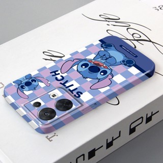 เคสโทรศัพท์มือถือ PC แข็ง ปิดด้านหลัง ทรงสี่เหลี่ยม ลาย Stitch สไตล์เกาหลี สําหรับ Oppo Reno 8 Pro 7 6 5 Find X5 X3 F9 A78 A5 A31 A8 A15 A35 Realme 2 Pro