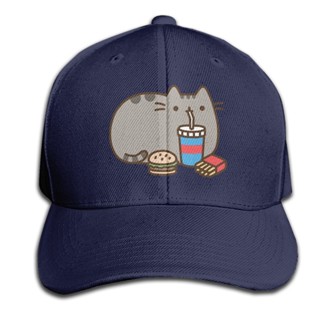 Pusheen The Cat “FAST FOOD PUSHEEN” NWT Licensed หมวกกอล์ฟ ปรับได้ สําหรับผู้ชาย และผู้หญิง