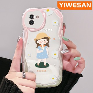 เคสโทรศัพท์มือถือ แบบใส ลายการ์ตูนเด็กผู้หญิงตัวเล็กน่ารัก สีครีม สําหรับ Samsung A03 Core A03s A02 M02 A02s M02s F02s