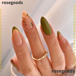 Rosegoods1 เล็บปลอม ถอดออกได้ DIY สไตล์ฝรั่งเศส