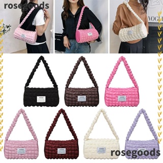 Rosegoods1 กระเป๋าสะพายไหล่ ผ้านิ่ม มีซิป ลายก้อนเมฆ เหมาะกับการเดินทาง ประจําวัน