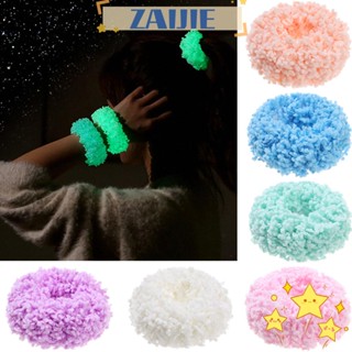 Zaijie24 ที่คาดผม เรืองแสง ผู้หญิง ยืดหยุ่น ที่มีสีสัน Scrunchies ที่คาดผม