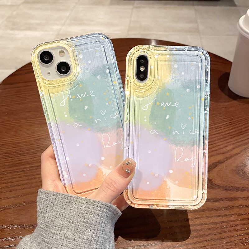 สำหรับ for iPhone 16 11 13 14 15 12 Pro Max 6S 7 8 Plus X XR XS MAX SE เคสนิ่มใสถุงลมนิรภัยกันกระแทกการ์ตูนน่ารัก