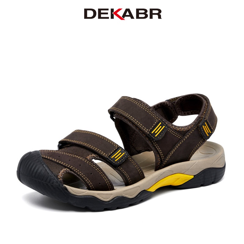 Dekabr Brand รองเท้าแตะลําลอง หนังวัวแท้ แบบนิ่ม ระบายอากาศ เหมาะกับเดินชายหาด แฟชั่นฤดูร้อน สําหรับผู้ชาย ไซซ์ 38-48